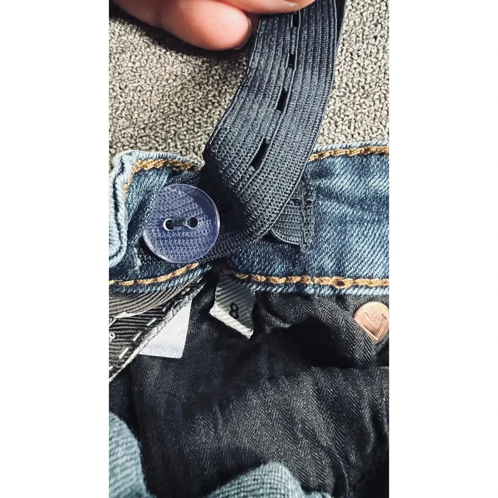7 For All Mankind Skinny Jeans Kids Size 7 Blue Adjustable Waist Stretch Denim
